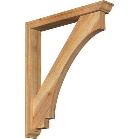 Ekena Millwork Imperial Traditional Rough Sawn Bracket w/ Offset Brace, Western Red Cedar, 4"W x 26"D x 30"H BKT0402X26X30IMP01RWR
